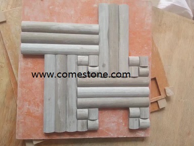 3D wall decoration travertine marble mosaic tiles
